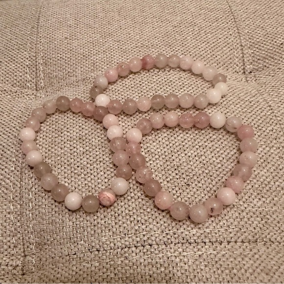 Rose Quartz Beaded Bracelets (3 Pack) - Picture 4 of 5
